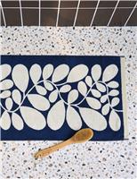 Orla Kiely Pure Cotton Sycamore Stripe Bath Mat Blue Mix