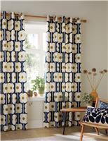 Abacus Flower Pure Cotton Eyelet Curtains
