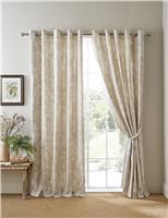 Laura Ashley Lloyd Pure Cotton Eyelet Curtains Green Mix