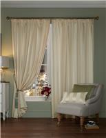 Laura Ashley Lille Stripe Pencil Pleat Curtains Natural