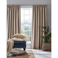 Laura Ashley Stephanie Pencil Pleat Blackout Curtains Natural