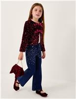 Velvet Sequin Bow Party Jacket (3-15 Yrs)