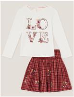 2pc Pure Cotton Gingham Top & Bottom Outfit (3-13 Yrs)