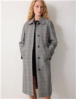 Lyocell Blend Bonded Checked Trench Coat