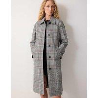 Jigsaw Lyocell Blend Bonded Checked Trench Coat Cream Mix