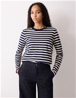 Pure Cotton Slub Striped Slim Fit Top