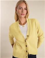 Merino Wool Blend V-Neck Cardigan