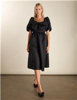 Bow Detail Midi Skater Dress