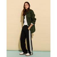 BAUKJEN Ponte Side Stripe Wide Leg Trousers Black Mix