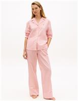 Tommy Hilfiger Essential Cotton Blend Striped Pyjama Top Light Pink