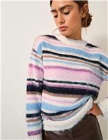 Striped Crew Neck Jumper with Wool