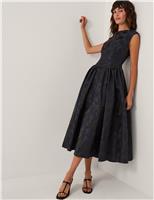 Jacquard Midi Swing Dress