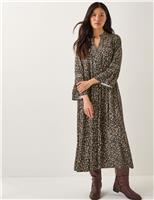 Floral Embellished V-Neck Midi Waisted Dress