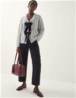 Cable Knit Pointelle V-Neck Cardigan