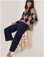 Argyle High Neck Jumper with Wool