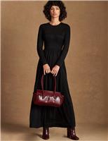 Jersey Sheer Sleeve Midaxi Waisted Dress