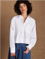 Pure Cotton Poplin Relaxed Cropped Shirt