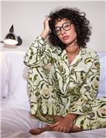 Pure Cotton Floral Print Pyjama Set With Eye mask