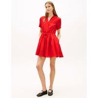 Tommy Hilfiger Pure Linen Mini Skater Dress Red