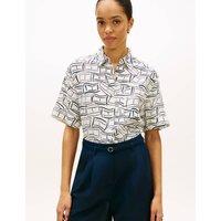 Tommy Hilfiger Pure Linen Printed Shirt White Mix
