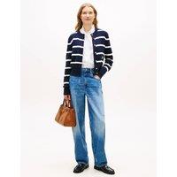 Tommy Hilfiger Embroidered High Waisted Barrel Jeans Light Blue