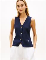 Pure Cotton Logo Embroidery Waistcoat
