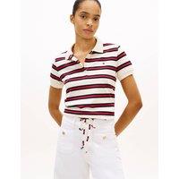 Tommy Hilfiger Cotton Rich Striped Polo Shirt Red Mix