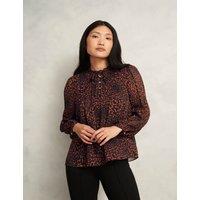 HOBBS Printed Blouse Black