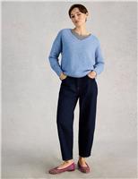 Textured V-Neck Jumper