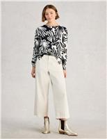 Cotton Rich Printed Crew Neck Jumper