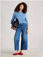 Cotton Rich Crew Neck Jumper with Merino Wool