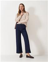 Denim Wide Leg High Waisted Cropped Jeans