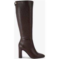 Carvela Block Heel Square Toe Knee High Boots Dark Brown