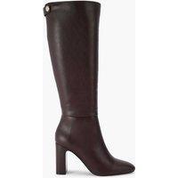 Carvela Block Heel Square Toe Knee High Boots Dark Brown