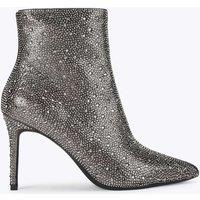 Carvela Sparkle Stiletto Heel Pointed Ankle Boots Dark Grey
