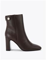 Wide Fit Block Heel Square Toe Ankle Boots