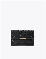 Beaded Chain Strap Clutch Bag