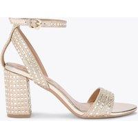 Carvela Sparkle Block Heel Sandals Gold