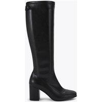 Carvela Block Heel Square Toe Knee High Boots Black