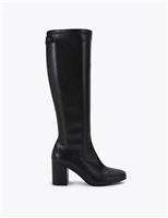 Block Heel Square Toe Knee High Boots
