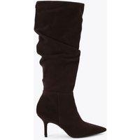 Carvela Suede Stiletto Heel Slouch Knee High Boots Brown