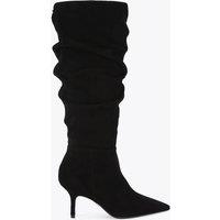 Carvela Suede Stiletto Heel Slouch Knee High Boots Black