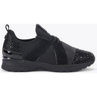 Carvela Lace Up Sparkle Crystal Embellished Trainers Black