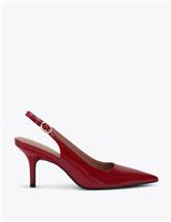 Patent Kitten Heel Slingback Shoes