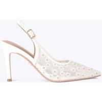 Carvela Mesh Daisy Stilletto Heel Slingbacks White