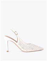 Mesh Daisy Stiletto Heel Slingback Shoes