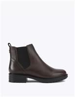 Leather Chelsea Faux Fur Lining Ankle Boots