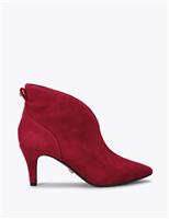 Carvela Suede Stiletto Heel Pointed Shoe Boots Red