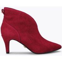 Carvela Suede Stiletto Heel Pointed Shoe Boots Red