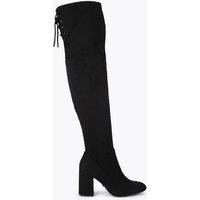Carvela Block Heel Round Toe Over the Knee Boots Black